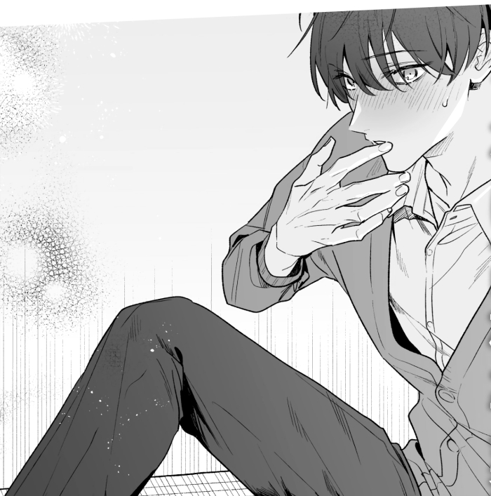 女性攻め×足フェチマゾ男子の女性向けR18漫画「土岐くん、私にどうされたいの?」内1コマ│高校卒業間近の図書室で恥じらう美男子